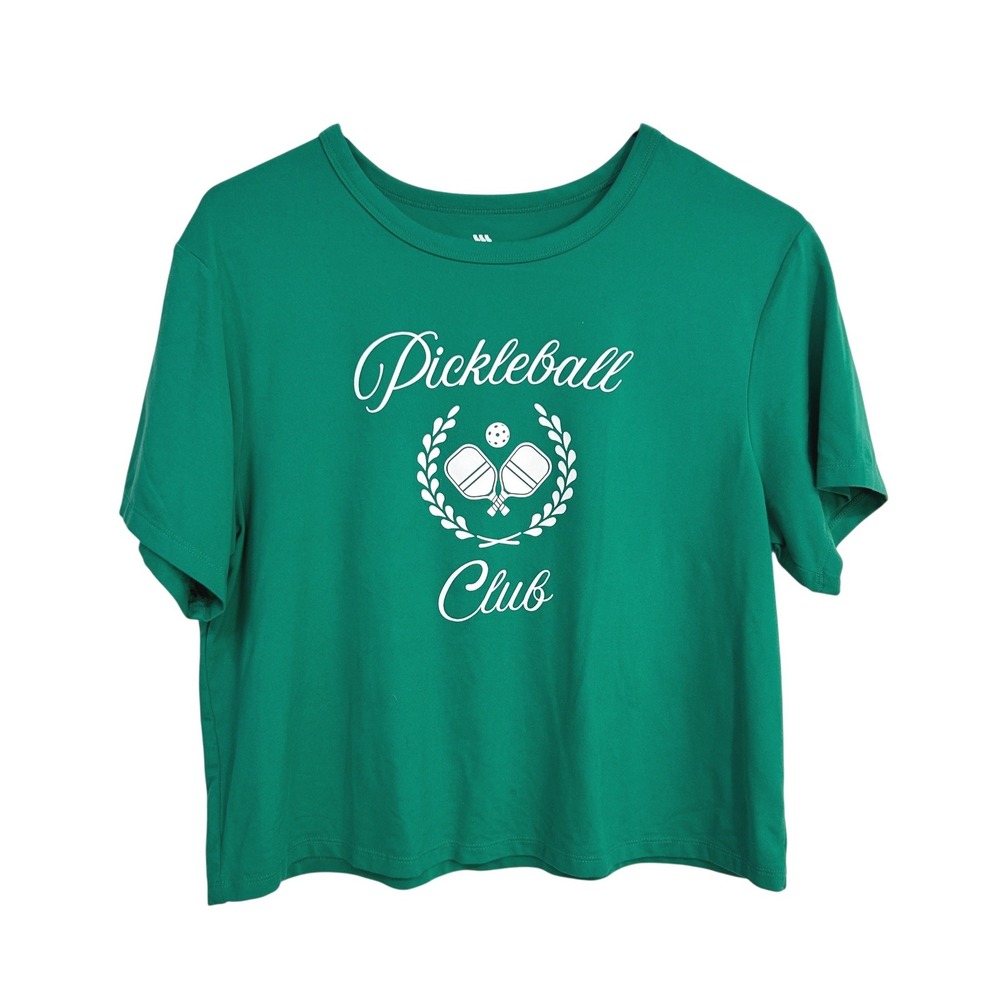Pickleball Club Graphic Tee Small Green Athletic Athleisure Activewear